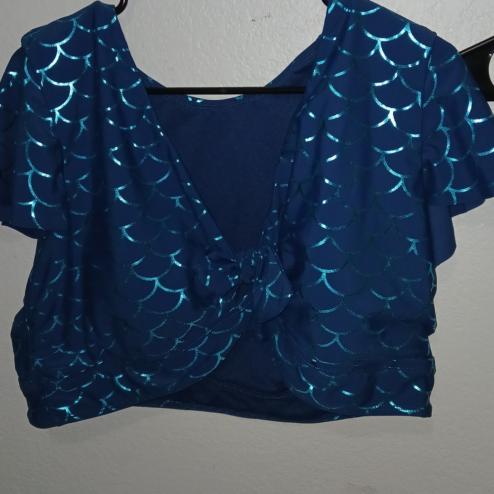 Torrid Shiny Blue Scallop Blouse